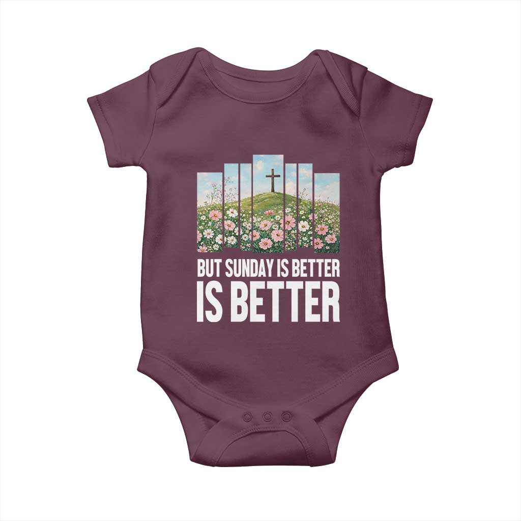 Friday is Good Sunday is Better Baby Onesie Christian Easter TS14 Maroon Print Your Wear