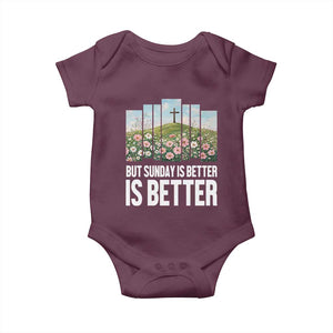 Friday is Good Sunday is Better Baby Onesie Christian Easter TS14 Maroon Print Your Wear