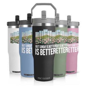 Friday is Good Sunday is Better Flip Straw Tumbler Christian Easter TS14 Print Your Wear