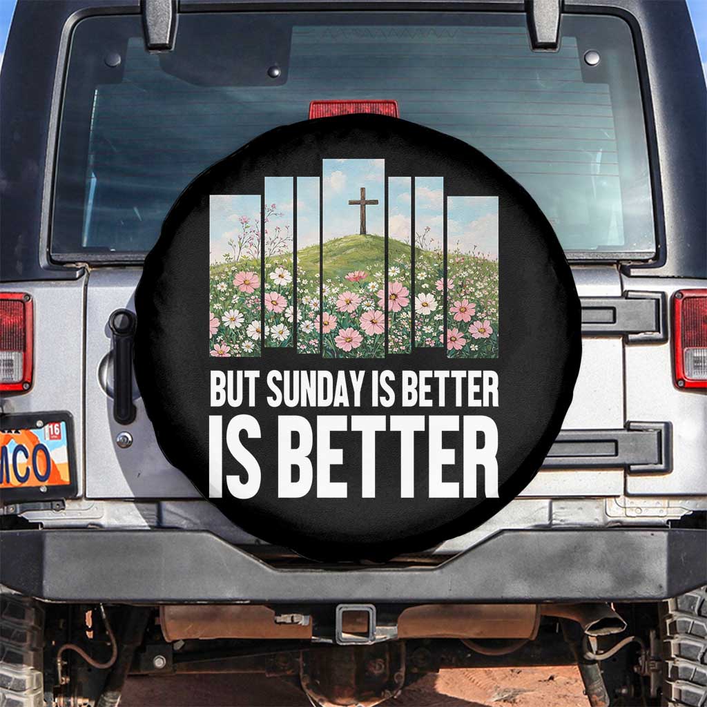 Friday is Good Sunday is Better Spare Tire Cover Christian Easter TS14 No hole Black Print Your Wear