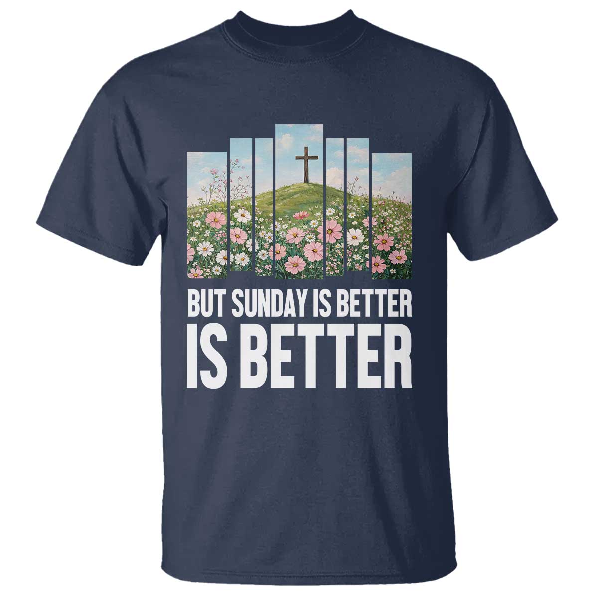 Friday is Good Sunday is Better T Shirt Christian Easter TS14 Navy Print Your Wear