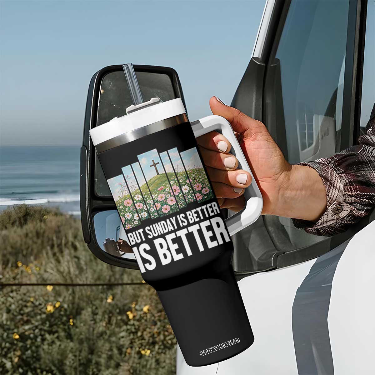 Friday is Good Sunday is Better Tumbler With Handle Christian Easter TS14 Print Your Wear