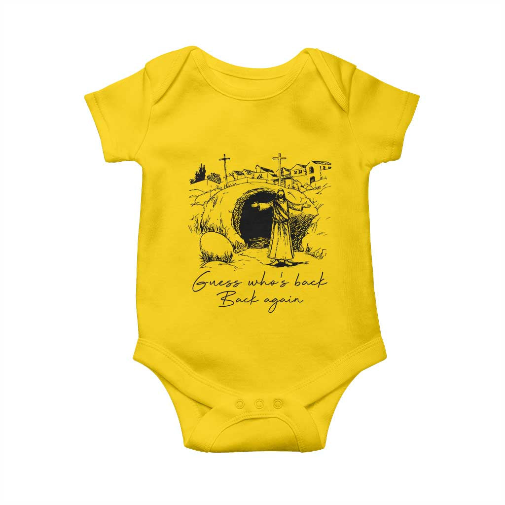 Guess Who's Back Back Again Baby Onesie Funny Easter Jesus Christian TS14 Daisy Print Your Wear