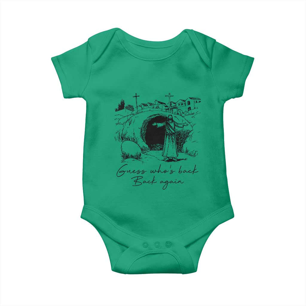 Guess Who's Back Back Again Baby Onesie Funny Easter Jesus Christian TS14 Irish Green Print Your Wear