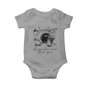Guess Who's Back Back Again Baby Onesie Funny Easter Jesus Christian TS14 Sport Gray Print Your Wear