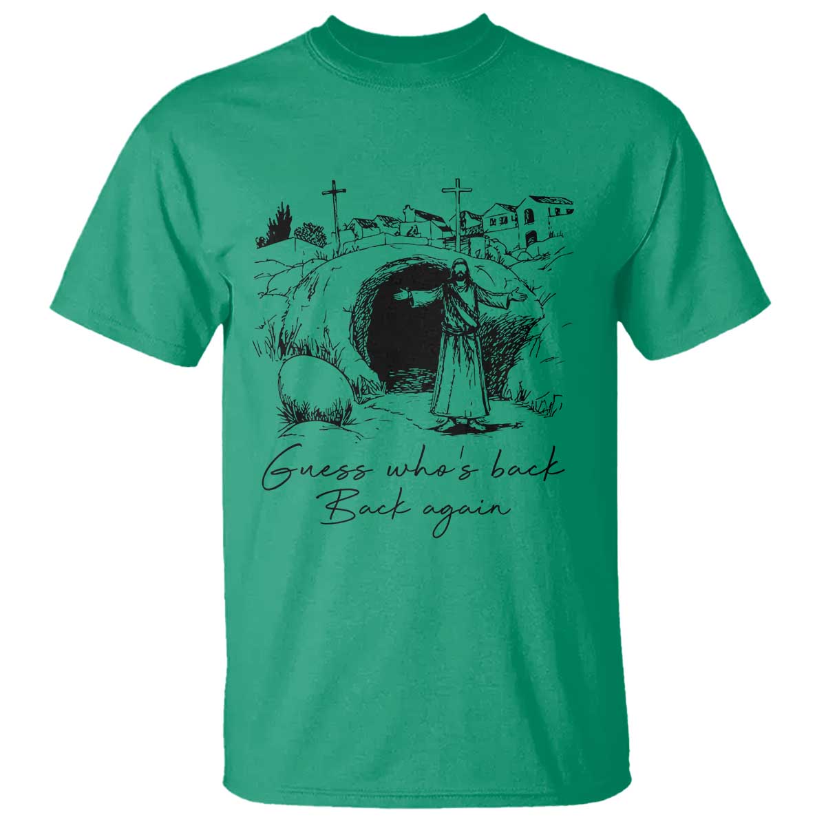 Guess Who's Back Back Again T Shirt Funny Easter Jesus Christian TS14 Irish Green Print Your Wear