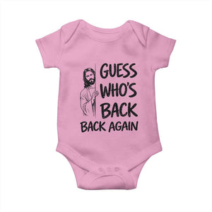 Funny Easter Jesus Baby Onesie Guess Who's Back Back Again TS14 Light Pink Print Your Wear