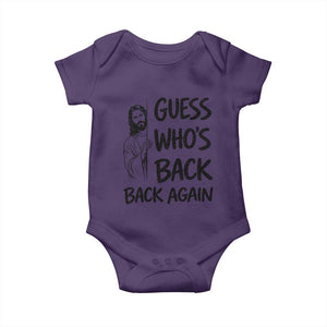 Funny Easter Jesus Baby Onesie Guess Who's Back Back Again TS14 Purple Print Your Wear
