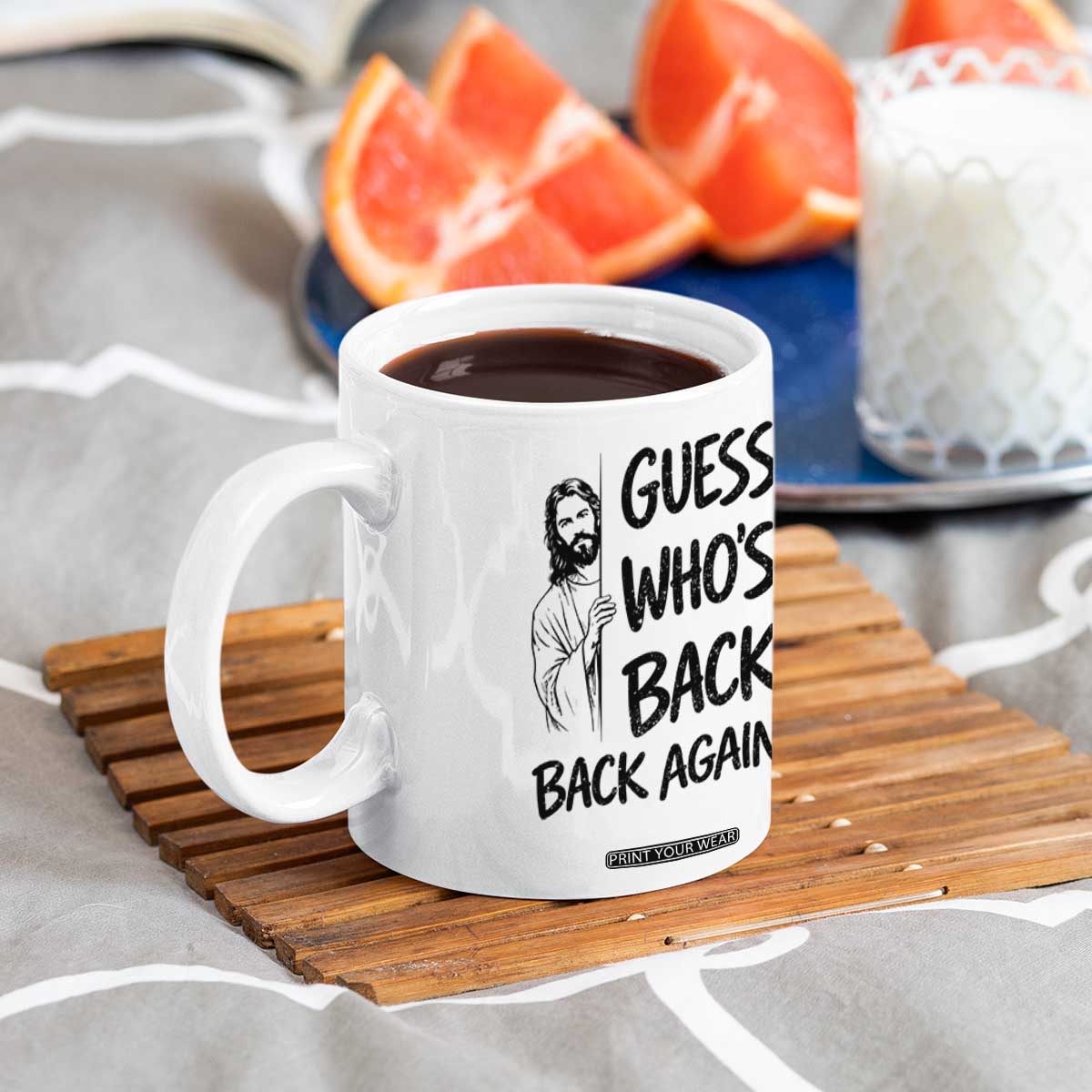 Funny Easter Jesus Coffee Mug Guess Who's Back Back Again TS14 Print Your Wear