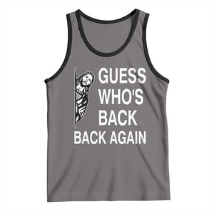 Guess Who's Back Back Again Tank Top Funny Easter Jesus Meme TS14 Deep Heather Black Print Your Wear