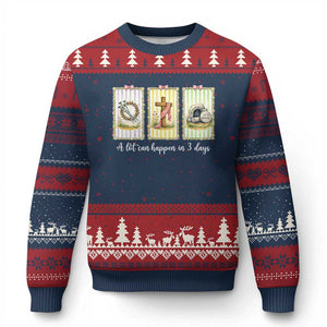 A Lot Can Happen in 3 Days Ugly Christmas Sweater Christian Jesus Easter TS14 Navy Red Print Your Wear