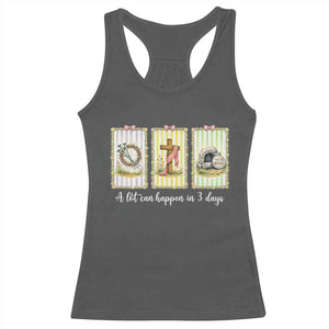 A Lot Can Happen in 3 Days Racerback Tank Top Christian Jesus Easter TS14 Dark Heather Print Your Wear