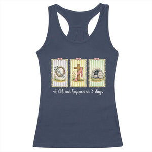 A Lot Can Happen in 3 Days Racerback Tank Top Christian Jesus Easter TS14 Navy Print Your Wear