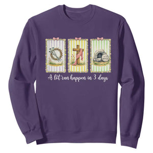 A Lot Can Happen in 3 Days Sweatshirt Christian Jesus Easter TS14 Purple Print Your Wear