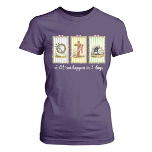 A Lot Can Happen in 3 Days T Shirt For Women Christian Jesus Easter TS14 Purple Print Your Wear