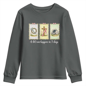A Lot Can Happen in 3 Days Youth Sweatshirt Christian Jesus Easter TS14 Dark Heather Print Your Wear