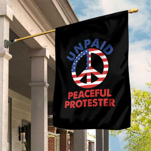 Unpaid Peaceful Protester Garden Flag Peace Sign Patriotic US Flag Political Protest TS14 Print Your Wear