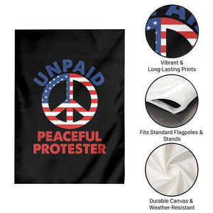 Unpaid Peaceful Protester Garden Flag Peace Sign Patriotic US Flag Political Protest TS14 Print Your Wear