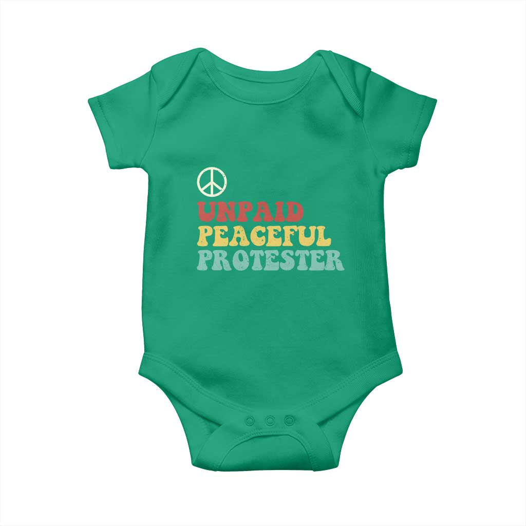 Unpaid Peaceful Protester Baby Onesie Political Resistance Movement TS14 Irish Green Print Your Wear