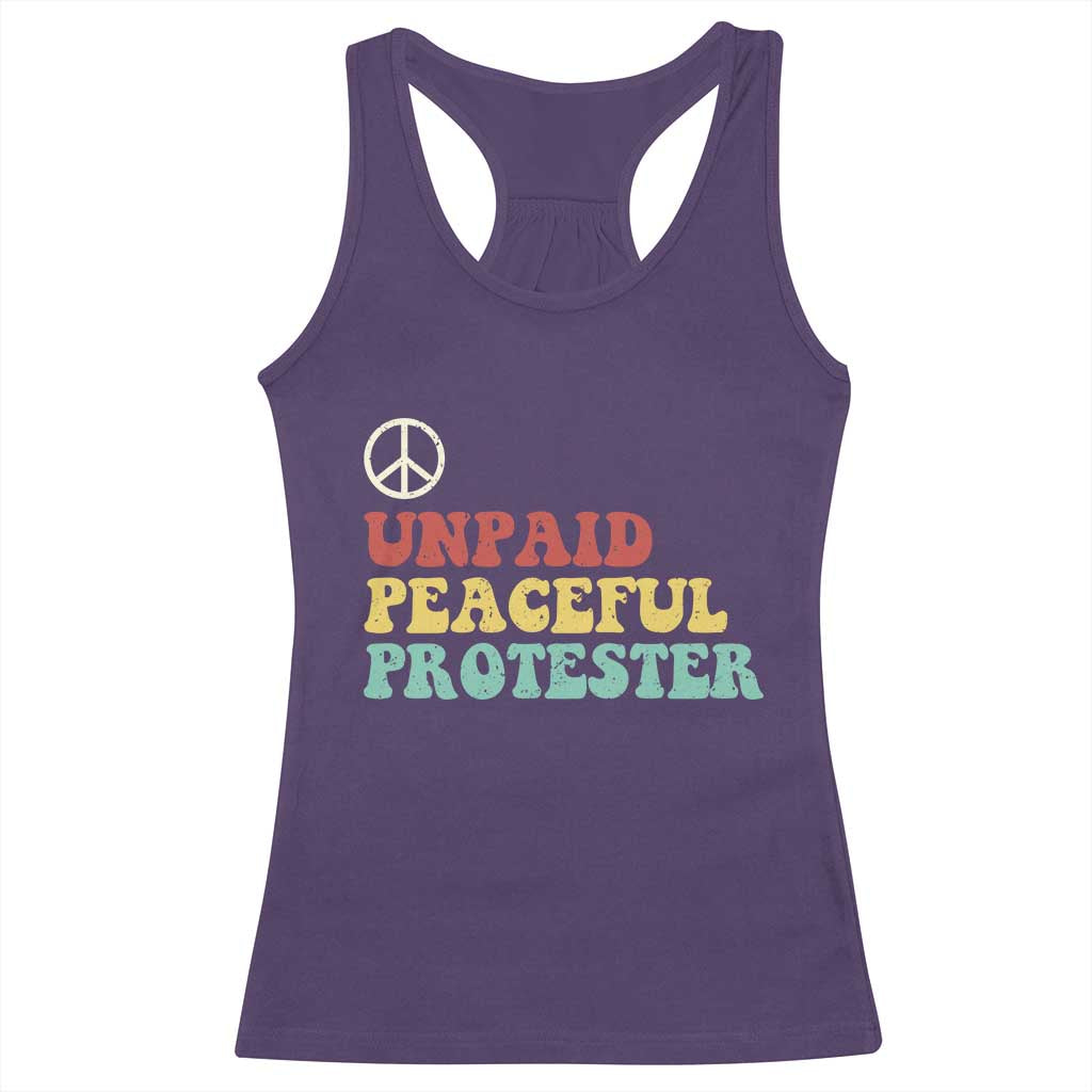 Unpaid Peaceful Protester Racerback Tank Top Political Resistance Movement TS14 Purple Print Your Wear