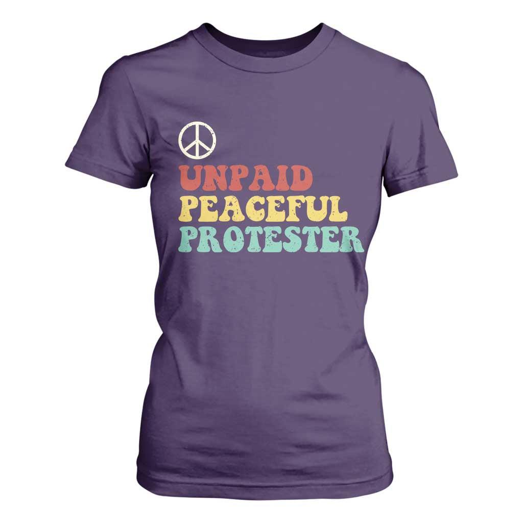 Unpaid Peaceful Protester T Shirt For Women Political Resistance Movement TS14 Purple Print Your Wear