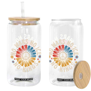 No Kings No ICE No Wars Glass Can Peace Sign Sunflower Anti War Freedom Activist TS14 Print Your Wear