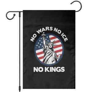 No Kings No ICE No Wars Garden Flag Statue of Liberty US Flag Anti War Freedom Activist TS14 Black Print Your Wear