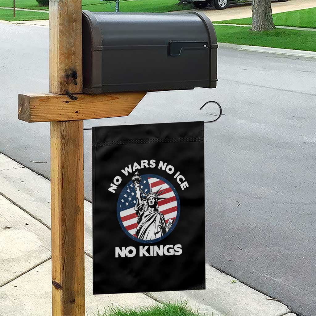 No Kings No ICE No Wars Garden Flag Statue of Liberty US Flag Anti War Freedom Activist TS14 Print Your Wear