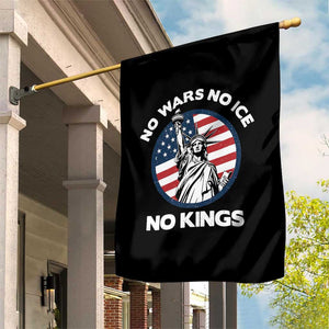 No Kings No ICE No Wars Garden Flag Statue of Liberty US Flag Anti War Freedom Activist TS14 Print Your Wear