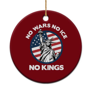 No Kings No ICE No Wars Ceramic Ornament Statue of Liberty US Flag Anti War Freedom Activist TS14 1pc Red Print Your Wear