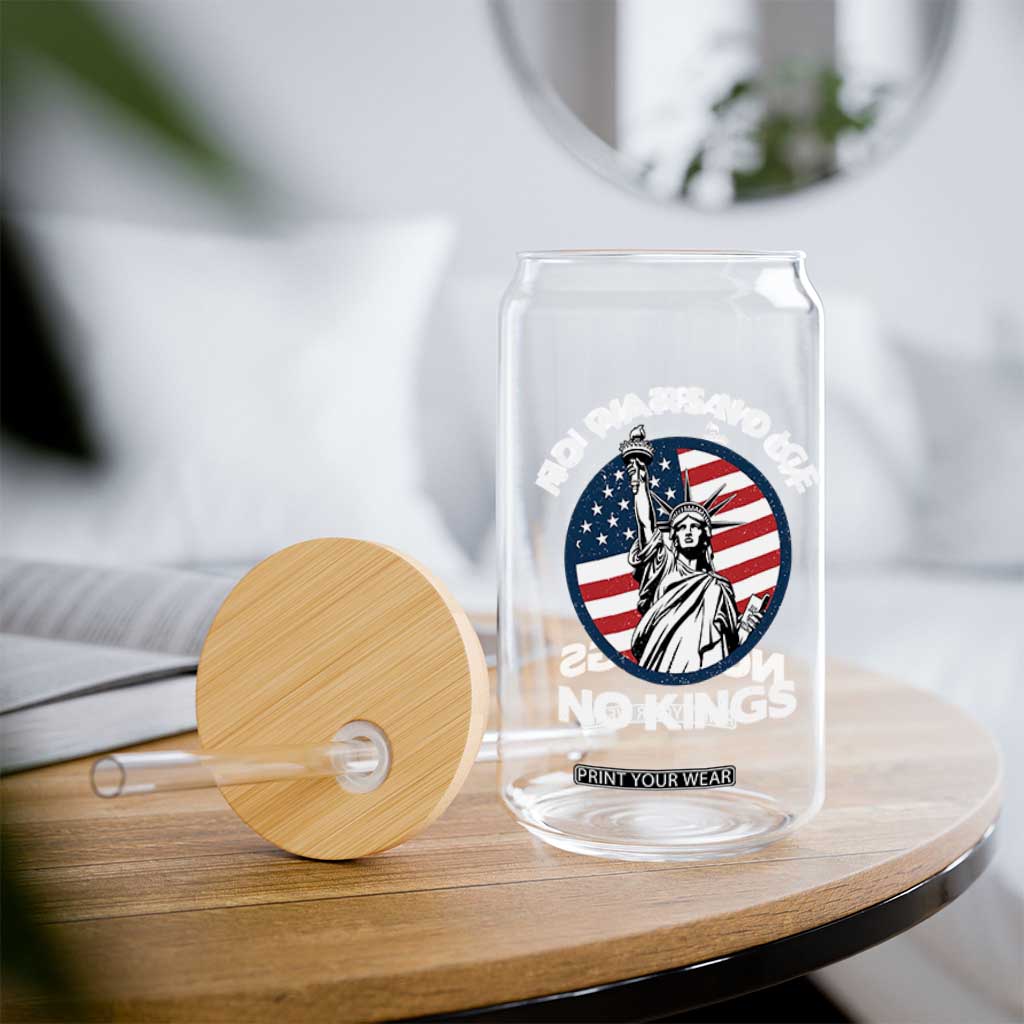 No Kings No ICE No Wars Glass Can Statue of Liberty US Flag Anti War Freedom Activist TS14 Print Your Wear