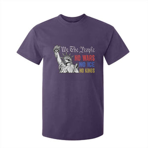 No Kings No ICE No Wars T Shirt For Kid Statue of Liberty We The People Freedom TS14 Purple Print Your Wear