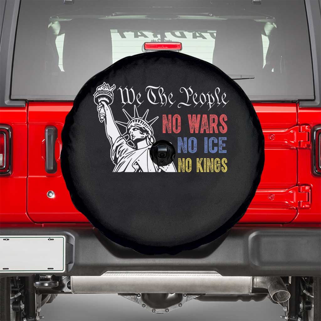 No Kings No ICE No Wars Spare Tire Cover Statue of Liberty We The People Freedom TS14 Black Print Your Wear