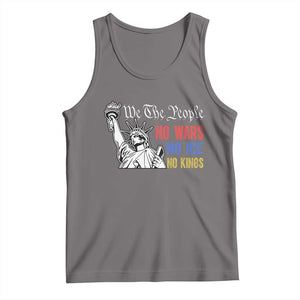 No Kings No ICE No Wars Tank Top Statue of Liberty We The People Freedom TS14 Deep Heather Print Your Wear