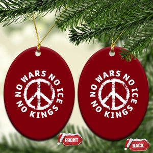 No Kings No ICE No Wars Ceramic Ornament Peace Sign Anti War Freedom Activist TS14 Print Your Wear