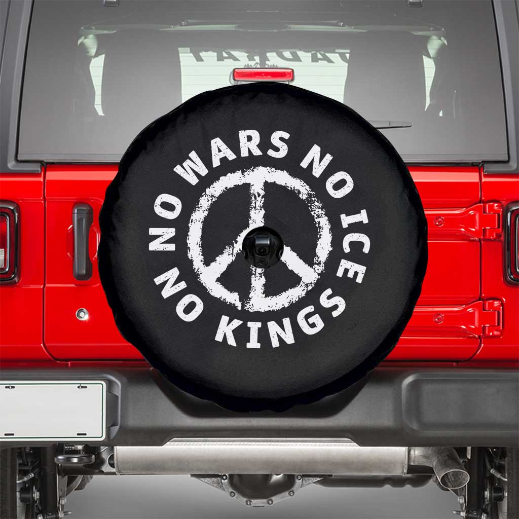 No Kings No ICE No Wars Spare Tire Cover Peace Sign Anti War Freedom Activist TS14 Black Print Your Wear