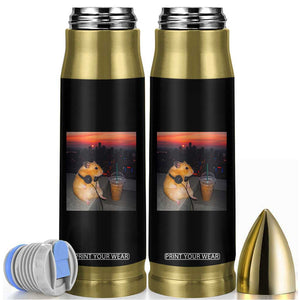 Hamster Drinking Iced Coffee Bullet Tumbler Funny Animal Chill City Sunset Headphones TS14 Black Print Your Wear