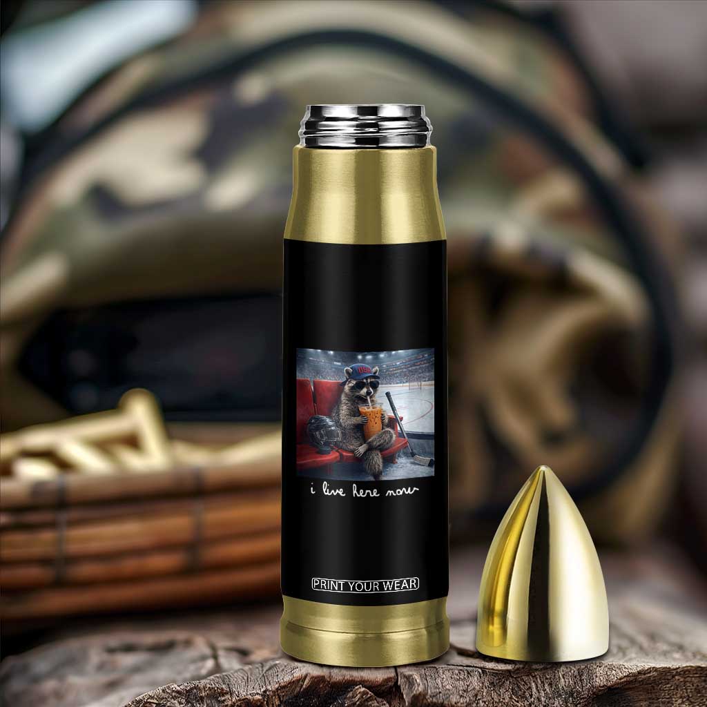 Hockey Mom Raccoon Iced Coffee Bullet Tumbler I Live Here Now TS14 Print Your Wear