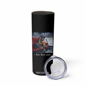 Hockey Mom Raccoon Iced Coffee Skinny Tumbler I Live Here Now TS14 Print Your Wear