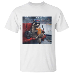 Hockey Mom Raccoon Iced Coffee T Shirt I Live Here Now TS14 White Print Your Wear