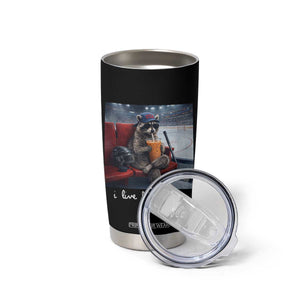 Hockey Mom Raccoon Iced Coffee Tumbler Cup I Live Here Now TS14 Print Your Wear