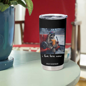 Hockey Mom Raccoon Iced Coffee Tumbler Cup I Live Here Now TS14 Print Your Wear