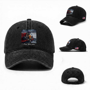 Hockey Mom Raccoon Iced Coffee Washed Cotton Baseball Cap I Live Here Now TS14 Washed Cap Universal Fit Black Print Your Wear