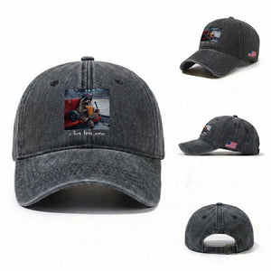 Hockey Mom Raccoon Iced Coffee Washed Cotton Baseball Cap I Live Here Now TS14 Washed Cap Universal Fit Dark Gray Print Your Wear