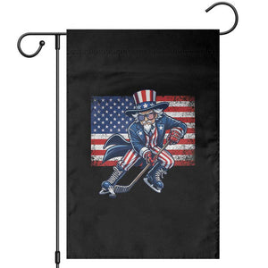 Uncle Sam Hockey Player 4th of July American Flag Garden Flag TS14 Black Print Your Wear