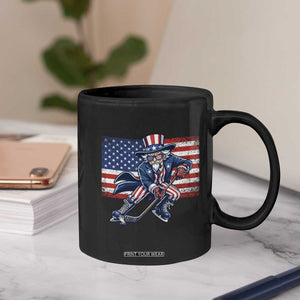 Uncle Sam Hockey Player 4th of July American Flag Coffee Mug TS14 Print Your Wear