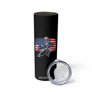 Uncle Sam Hockey Player 4th of July American Flag Skinny Tumbler TS14 Print Your Wear