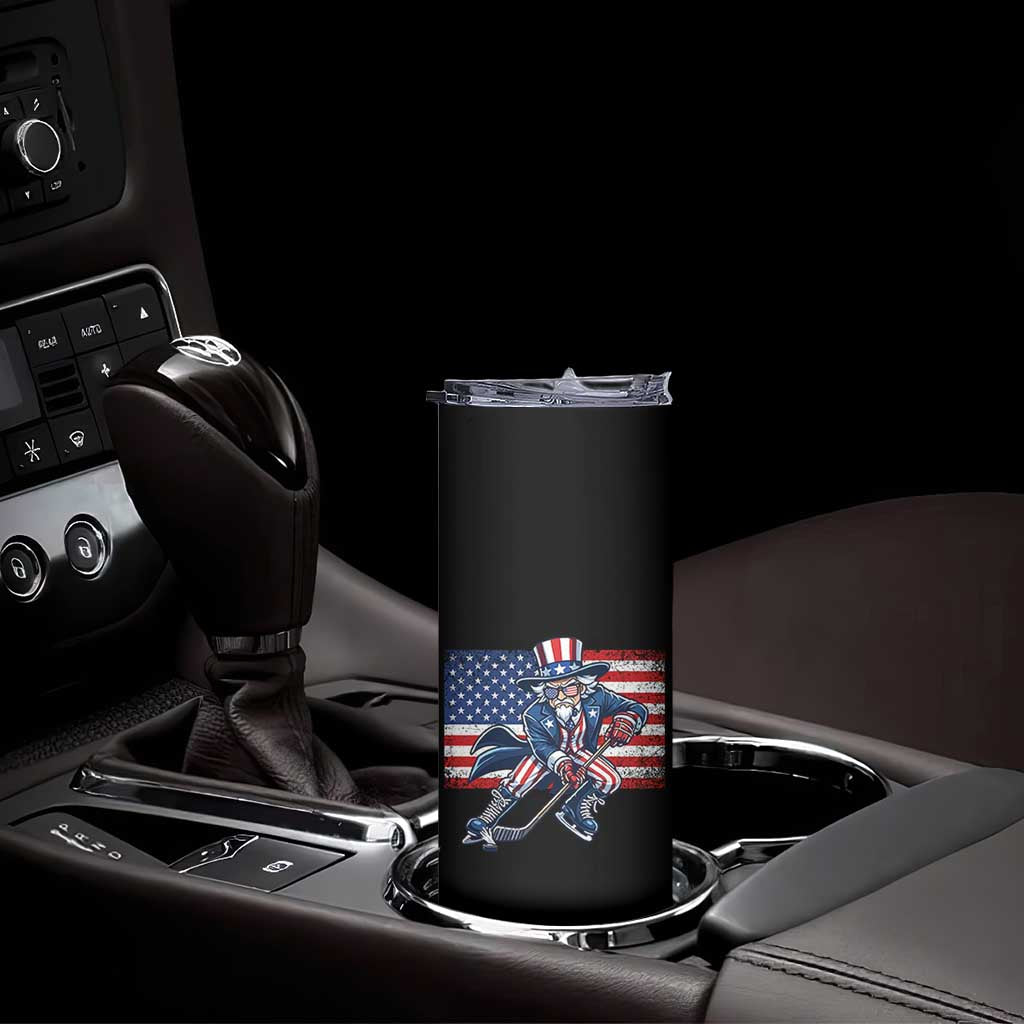 Uncle Sam Hockey Player 4th of July American Flag Skinny Tumbler TS14 Print Your Wear