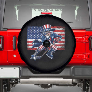 Uncle Sam Hockey Player 4th of July American Flag Spare Tire Cover TS14 Black Print Your Wear