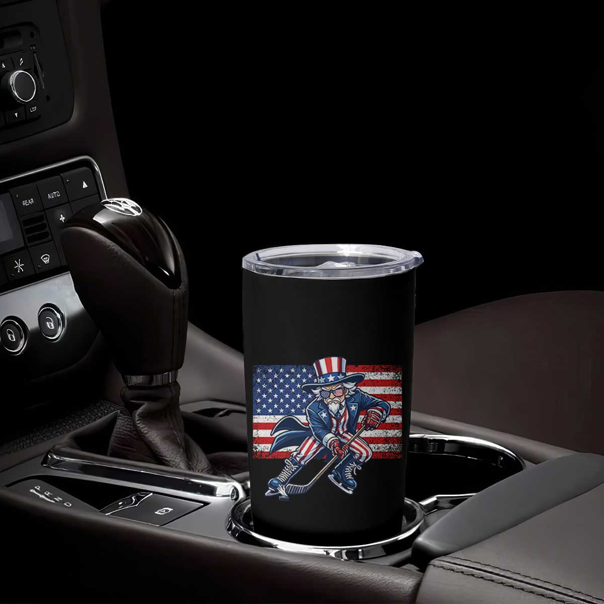 Uncle Sam Hockey Player 4th of July American Flag Tumbler Cup TS14 Print Your Wear